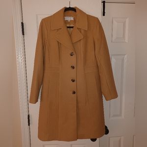 Women's Anne Klein Wool Blend Notch Collar Walking Coat